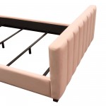 Venus Vertical Channel Tufted Eastern King Bed in Blush Pink Velvet by Diamond Sofa