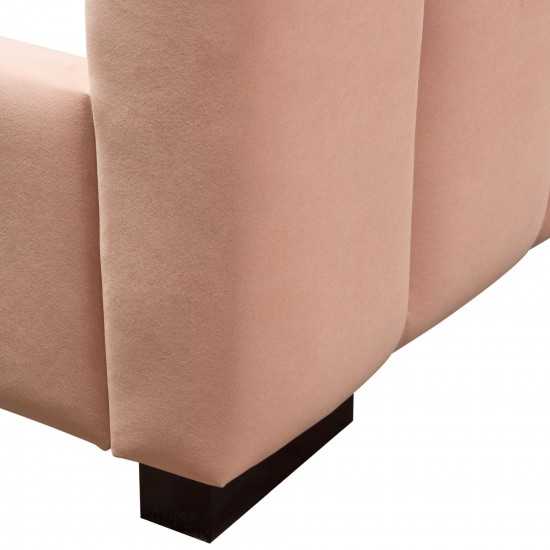 Venus Vertical Channel Tufted Eastern King Bed in Blush Pink Velvet by Diamond Sofa