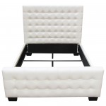 Zen Tufted Queen Bed with Oversized Footboard in White Leatherette by Diamond Sofa