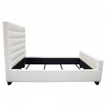 Zen Tufted Queen Bed with Oversized Footboard in White Leatherette by Diamond Sofa