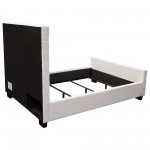 Zen Tufted Queen Bed with Oversized Footboard in White Leatherette by Diamond Sofa