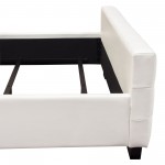 Zen Tufted Queen Bed with Oversized Footboard in White Leatherette by Diamond Sofa