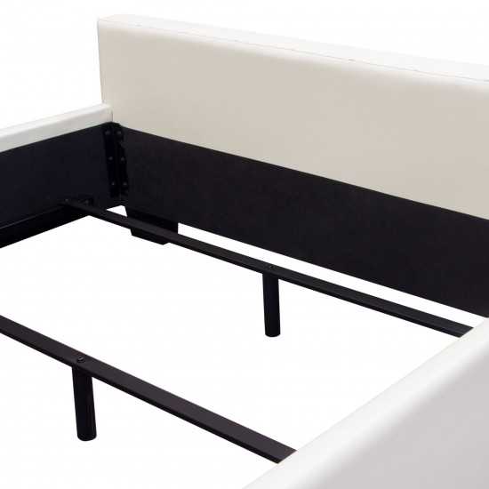 Zen Tufted Queen Bed with Oversized Footboard in White Leatherette by Diamond Sofa