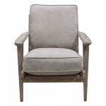 Hazel Accent Chair with Feather Down Seat & Back in Grey Linen with Grey Oak Frame by Diamond Sofa