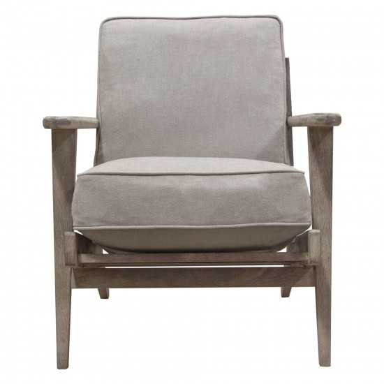 Hazel Accent Chair with Feather Down Seat & Back in Grey Linen with Grey Oak Frame by Diamond Sofa