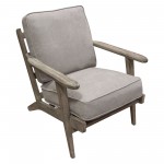 Hazel Accent Chair with Feather Down Seat & Back in Grey Linen with Grey Oak Frame by Diamond Sofa