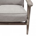 Hazel Accent Chair with Feather Down Seat & Back in Grey Linen with Grey Oak Frame by Diamond Sofa