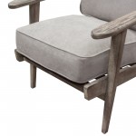 Hazel Accent Chair with Feather Down Seat & Back in Grey Linen with Grey Oak Frame by Diamond Sofa