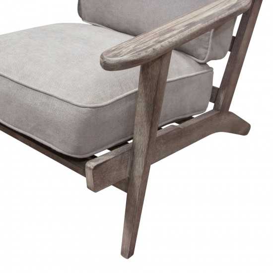 Hazel Accent Chair with Feather Down Seat & Back in Grey Linen with Grey Oak Frame by Diamond Sofa