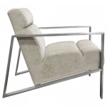 La Brea Accent Chair in Champagne Fabric with Brushed Stainless Steel Frame by Diamond Sofa