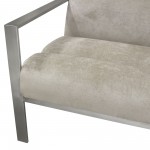 La Brea Accent Chair in Champagne Fabric with Brushed Stainless Steel Frame by Diamond Sofa