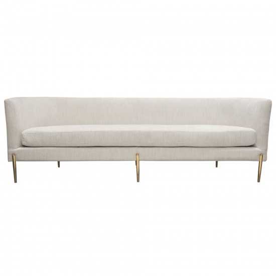 Lane Sofa in Light Cream Fabric with Gold Metal Legs by Diamond Sofa