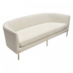 Lane Sofa in Light Cream Fabric with Gold Metal Legs by Diamond Sofa