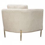 Lane Chair in Light Cream Fabric with Gold Metal Legs by Diamond Sofa