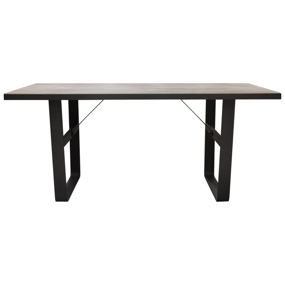 Monterey 67" Dining Table or Home Office Desk with Rustic Oak Top and Black Metal Wrap Around Apron & Base by Diamond Sofa Monterey 67" Dining Table or Home Office Desk with Rustic Oak Top and Black Metal Wrap Around Apron & Base by Diamond Sofa