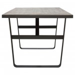 Monterey 67" Dining Table or Home Office Desk with Rustic Oak Top and Black Metal Wrap Around Apron & Base by Diamond Sofa