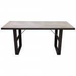 Monterey 67" Dining Table or Home Office Desk with Rustic Oak Top and Black Metal Wrap Around Apron & Base by Diamond Sofa