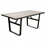 Monterey 67" Dining Table or Home Office Desk with Rustic Oak Top and Black Metal Wrap Around Apron & Base by Diamond Sofa