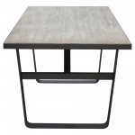 Monterey 67" Dining Table or Home Office Desk with Rustic Oak Top and Black Metal Wrap Around Apron & Base by Diamond Sofa
