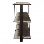 Sherman 59" 3-Tiered Shelf Unit in Grey Oak Finish with Iron Supports by Diamond Sofa