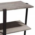 Sherman 59" 3-Tiered Shelf Unit in Grey Oak Finish with Iron Supports by Diamond Sofa