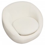 Celine Swivel Accent Chair in Light Cream Velvet w/ Brushed Gold Accent Band by Diamond Sofa