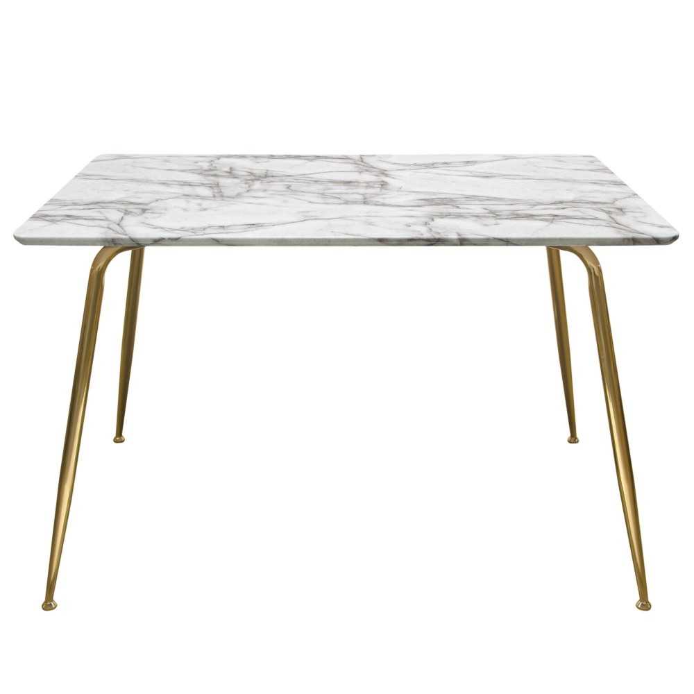 Chance Faux Marble Top Rectangular Dining Table w/ Brushed Gold Metal Legs by Diamond Sofa Chance Faux Marble Top Rectangular Dining Table w/ Brushed Gold Metal Legs by Diamond Sofa