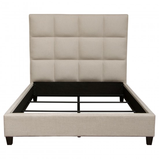 Devon Grid Tufted Eastern King Bed in Sand Fabric by Diamond Sofa