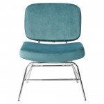 Hanna Set of (2) Accent Chairs in French Blue Velvet with Chrome Legs by Diamond Sofa