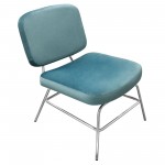 Hanna Set of (2) Accent Chairs in French Blue Velvet with Chrome Legs by Diamond Sofa