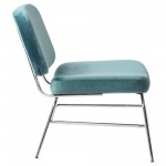 Hanna Set of (2) Accent Chairs in French Blue Velvet with Chrome Legs by Diamond Sofa