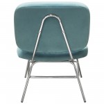 Hanna Set of (2) Accent Chairs in French Blue Velvet with Chrome Legs by Diamond Sofa