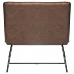 Jordan Armless Accent Chair in Chocolate Leatherette with Chrome Metal Base by Diamond Sofa