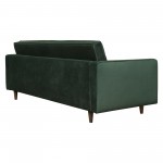 Juniper Tufted Sofa in Hunter Green Velvet with (2) Bolster Pillows by Diamond Sofa