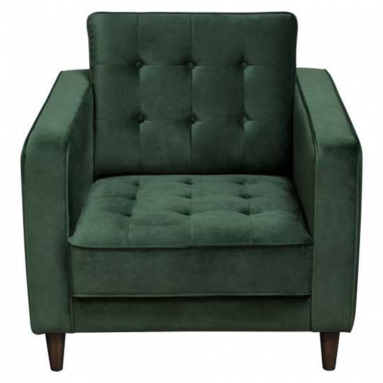 Juniper Tufted Chair in Hunter Green Velvet by Diamond Sofa