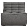 Marshall Scooped Seat Armless Chair in Grey Fabric by Diamond Sofa