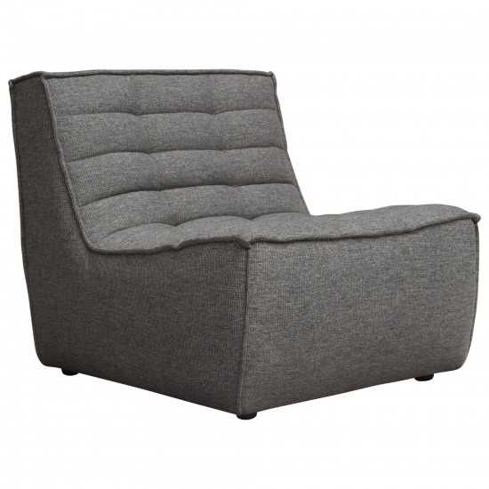 Marshall Scooped Seat Armless Chair in Grey Fabric by Diamond Sofa