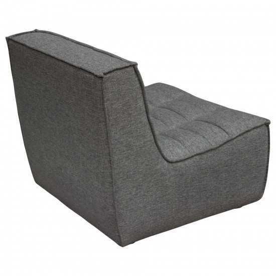 Marshall Scooped Seat Armless Chair in Grey Fabric by Diamond Sofa