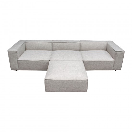 Vice 4PC Modular Sectional in Barley Fabric with Ottoman by Diamond Sofa