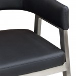 Adele Set of Two Counter Height Chairs in Black Leatherette w/ Brushed Stainless Steel Leg by Diamond Sofa