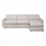 Arcadia 2PC Reversible Chaise Sectional w/ Feather Down Seating in Cream Fabric by Diamond Sofa