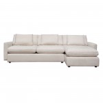 Arcadia 2PC Reversible Chaise Sectional w/ Feather Down Seating in Cream Fabric by Diamond Sofa