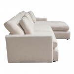 Arcadia 2PC Reversible Chaise Sectional w/ Feather Down Seating in Cream Fabric by Diamond Sofa