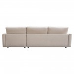 Arcadia 2PC Reversible Chaise Sectional w/ Feather Down Seating in Cream Fabric by Diamond Sofa