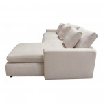 Arcadia 2PC Reversible Chaise Sectional w/ Feather Down Seating in Cream Fabric by Diamond Sofa