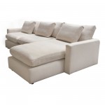 Arcadia 2PC Reversible Chaise Sectional w/ Feather Down Seating in Cream Fabric by Diamond Sofa