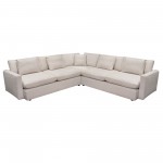 Arcadia 3PC Corner Sectional w/ Feather Down Seating in Cream Fabric by Diamond Sofa