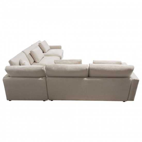 Arcadia 3PC Corner Sectional w/ Feather Down Seating in Cream Fabric by Diamond Sofa