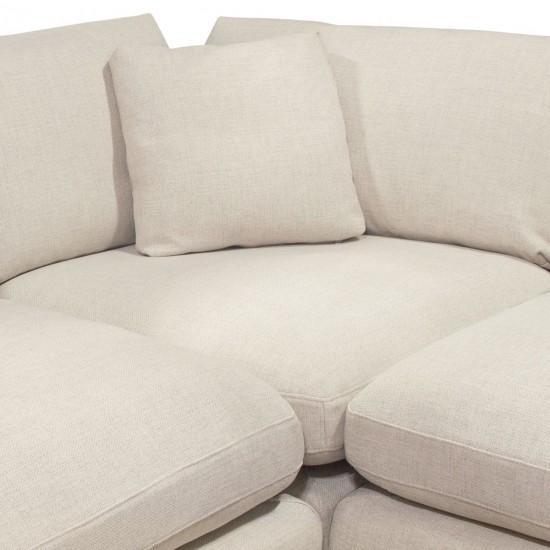 Arcadia 3PC Corner Sectional w/ Feather Down Seating in Cream Fabric by Diamond Sofa