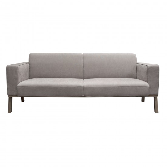 Blair Sofa in Grey Fabric with Curved Wood Leg Detail by Diamond Sofa